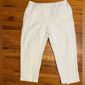 18W Ruby Rd. linen-blend lined slacks.  Off white, high rise, stretch waist.